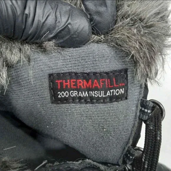 Eddie Bauer Women's Faux Fur Black Snow Boots Size 8 - Picture 6 of 6